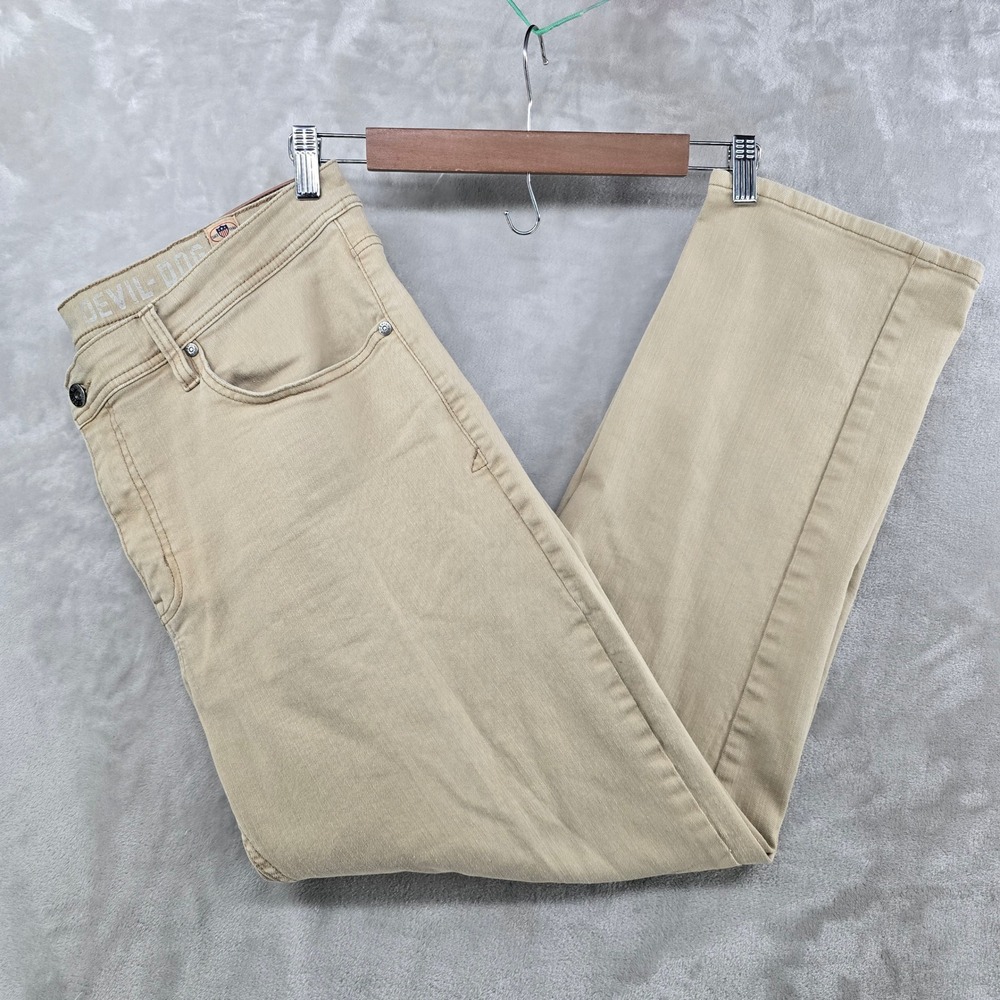 Devil-Dog Dungarees Pants Men 38x30 Tan Straight Leg Athletic‎ Fit Stretch Khaki